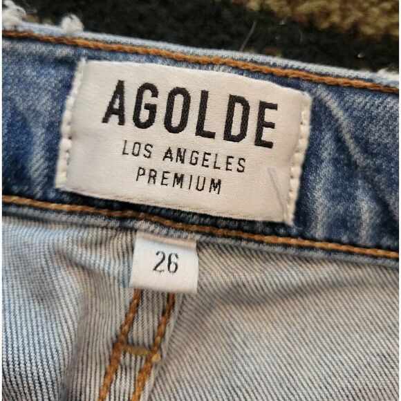 Agolde Jeans Women's 26 Blue Sophie Skinny Crop Mid Rise Distressed Ankle - Picture 5 of 5